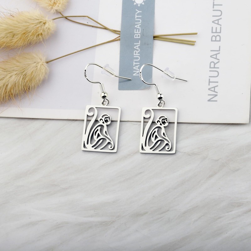 OKEYCH Monkey Lover Gift Monkey Design Earrings Monkey Fan Jewelry