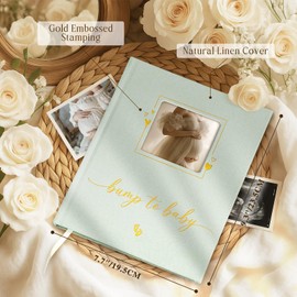 Lanpn My Pregnancy Journal Memory Book for First Time Mom, 156 Page Pregnant Announcement Must Have Planner, Pregnancy Tracking Diary Scrapbook Keepsake Gift for Mom to Be Expecting Parent Sage Green