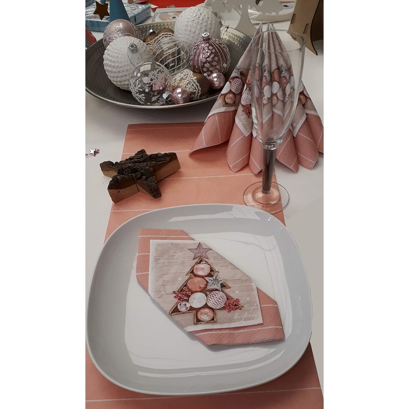 20 Napkins Christmas Baubles Stars Christmas Tree on Wood 33