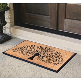 A1 Home Collections Doormat, Natural Coir Flocked, 30x48, Heavy Duty, Thin Profile, Easy to Clean, Long Lasting, Front Door Entry Mat
