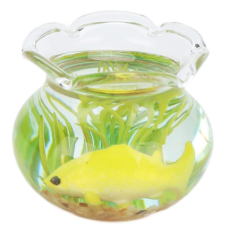 4pcs 1:12 Scale Miniature Glass Goldfish Bowl DIY Fish Bowl