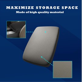 FULGURALSNAIL Center Console Lid Armrest Replacement Kit fit for Toyota for Highlander 2008 2009 2010 2011 2012 2013. (Grey)