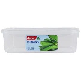 Decor Tellfresh Oblong Food Storer, 2 Litre Capacity, 236 mm Length x 128 mm Width x 94 mm Height