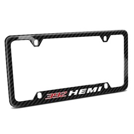 iPick Image Made for HEMI 392 Black Real 3K Carbon Fiber 50 States 4 Holes License Plate Frame