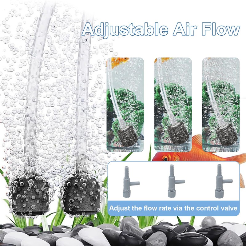 Boxtech Fish Tank Air Pump - Ultra-Quiet Aquarium Aerator for
