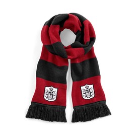 Fulham 1960s Red And Black Retro Traditional Football Scarf Embroidered Logo
