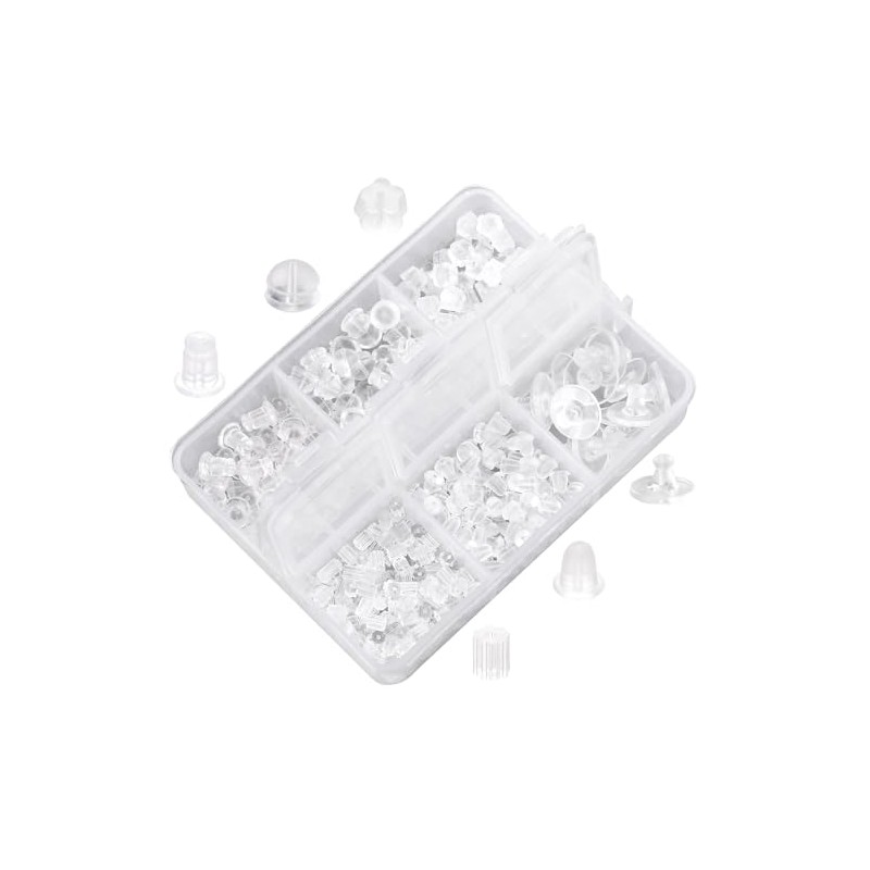 Respaldos de Arete de Silicona Transparente 550 Piezas