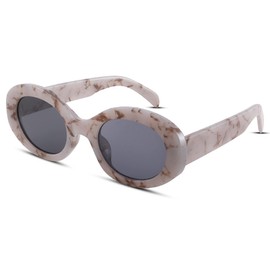 Pro Acme Clout Goggles Sunglasses Oversized Women Men Retro Oval Round Shade Trendy Thick Frame glasses (Tortoise Shell Frame | Black Lens)