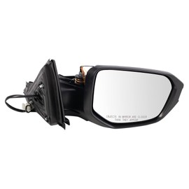 TRQ Passenger Side Mirror Assembly Power Heated Smooth Black Paint to Match Compatible with 2019-2021 Honda Insight LX
