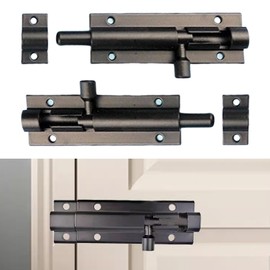2 Pack 3" Black Barrel Slide Door Bolts – Heavy Duty Metal Latch Locks for Garden Gates, Sheds, Bathroom Doors | Rustproof Design with Screws, Easy Installation‌(Color:Black)