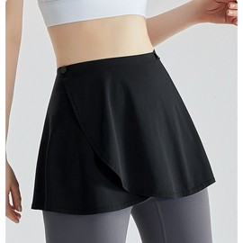 Women's Yoga Wrap Skirt - Anti-Exposure, Hip Slimming for Fitness & Running Size XL / Black 5ea