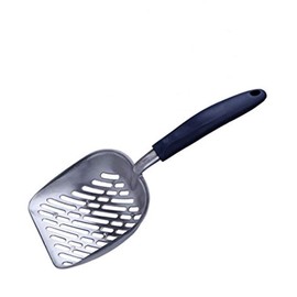 Chi-buy Navy Handle Giant Metal cat Litter Scoop Stainless Steel Oblique Hole Litter Box Scoop Size 13.58" Lx5.51 Wx1.97 H