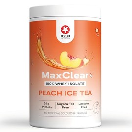 MaxiNutrition MaxClear Peach Ice Tea, Protein Eistee, 100% Clear Whey Protein Isolate, 420g, 80% Eiweißanteil, erfrischend, kalorienarm, ohne künstliche Aromen