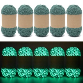 SunBling - Paquete de 5 hilos de terciopelo coral que brillan en la oscuridad (verde oscuro)