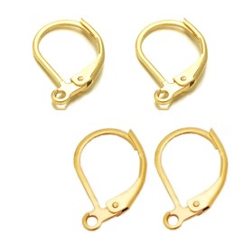 Adabele BF190 - Ganchos hipoalergénicos resistentes al deslustre, 15 mm de largo, chapados en oro, 20 unidades
