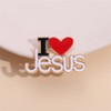 I Love Jesus Brooch Pin Set Religous Christian Enamel Lapel