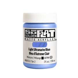 SoFlat Matte Acrylics by GOLDEN, Light Ultramarine Blue, 2 fl. oz. Jar, Professional Acrylic Paint, Opaque