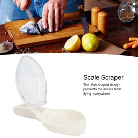 GEEKHOM Fish Scaler, Professional Fish Scaler Made of Plastic Remover, Quick Removal, Fish Cleaning Peeler, Fish Scraper, Kitchen Aid for Kitchen, Seafood Markets, Beige
