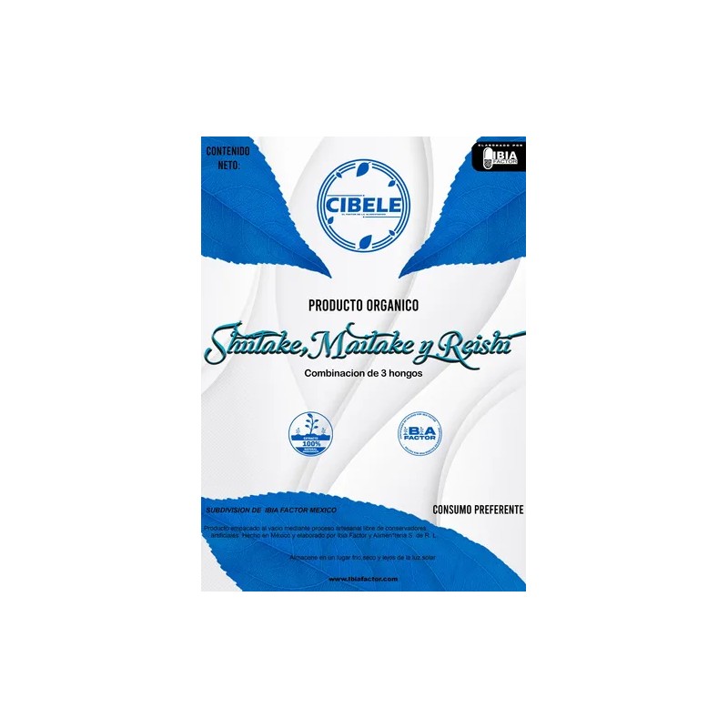 Combinación 250gr Reishi Shitake Y Maitake Polvo Org,