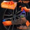 8 Mil Disposable Orange Nitrile Rubber Gloves. Heavy Duty, Food