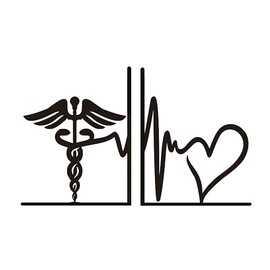 Medical-Themed Bookends for Shelves - Sturdy Office Decor for Clinics, Nurse Gifts & Study Decor, 7.1x1.2x6 Inch Bookshelf Decoration for Medical Professionals