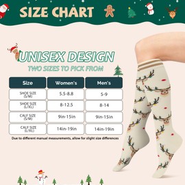 fenglaoda Compression Socks for Women Men 3 Pairs Graduated Compression Support Circulation Socks for Nurses