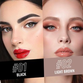 5 Pcs Ultimate Eyebrow Retractable Definer Pencils,Dual-Sided Natural Soft Textured Eyebrow Pencil, for Daily Look Eyebrow Makeup,Brow Brush,Fine Tip (2*Black+3*Light Brown)