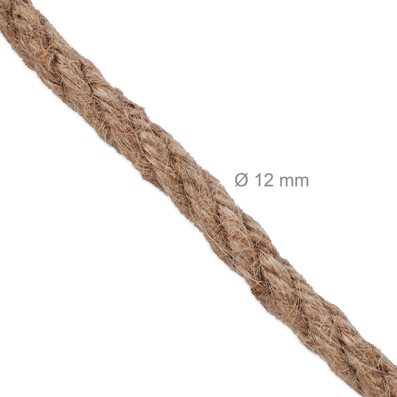 Relaxdays Jute Rope 12 mm, Set of 2 Natural Ropes,