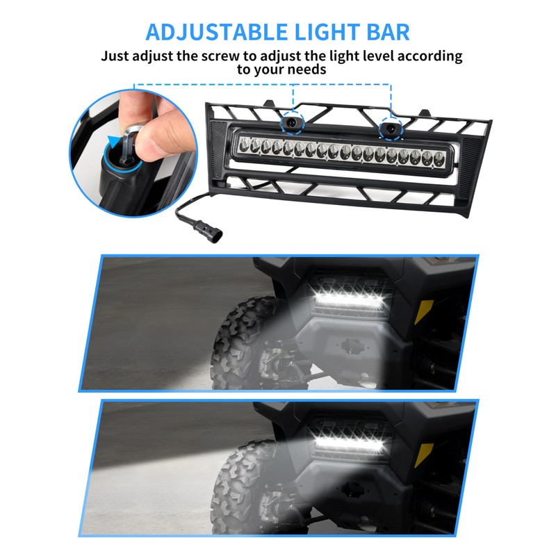 SLORIMOD Front Mesh Grille with LED Light for Can-Am Defender