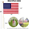 Pack of 50 American Flags with wood Stick, 12x18 Inch