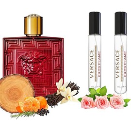 Eros Flame for Men Eau de Toilette Edition Travel Size - Long Lasting Fragrance Spray, Aquatic Scent Designed to Embody Masculine 100% Original (Pack 2 bottles 10 ml) Large Bottle NOT INCLUDED