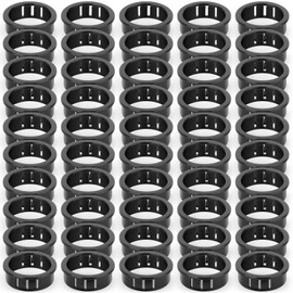 QCDENG 50PCS 1" Round Cable Snap Bushing Grommet, Black Snap in Cable Grommet Protector
