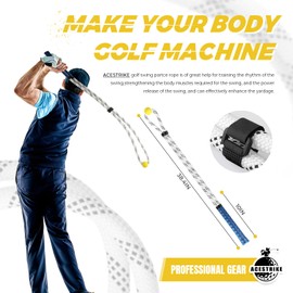 ACESTRIKE Golf Rope Swing Trainer, Golf Tyro Posture Corrector Professional Golf Training Aid,Master Tempo Golf Warm-Up Practice Equipment with Weighted Ball for Golfers of All Levels
