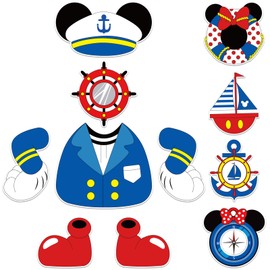 11Pcs Mouse Cruise Door Decoration Magnetic, Funny Nautical Cruise Door Magnets, Cute Reusable Magnetic Stickers Decor for Refrigerator, Carnival Cruise Ship Cabin