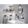 WENKO Turbo-Loc Orea Black Matt Towel Ring, No Drilling Required,