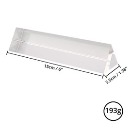 BELLE VOUS K9 Kristall Prisma Dreieck - 15cm Fotografie Glas Prisma Spektrometer mit Samt Tasche, Mikrofasertuch & Geschenkbox – Kristallglas Dreieckig für Sonnenlicht Spektrum und Regenbogen Effekt