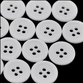 300PCS Round White Button,Resin Buttons 12.5MM,Craft Buttons,4 Holes Sewing Buttons for Sewing,DIY Crafting