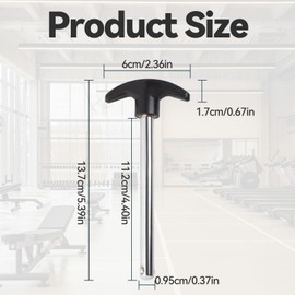Weight Stack Pin T-Shaped Drop Set Gym Pin Tensile 3/8 Inch Diameter 4.4 Inch Heavy Duty Replacement Pin Locking Space Weight Lifting Machine Pins for Home Gym Strength Training Exercise Machine