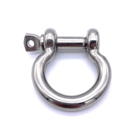 Shackle Curved Stainless Steel V4A Diameter 10 mm Embossed Load Capacity (WLL): 1000 kg [Size Selectable 4-20 mm] Niro Inox Omega Curved Shape (10 mm) Pack of 1
