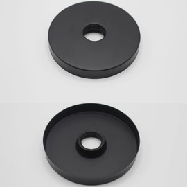 Wilybeol Shower Arm Flange Oversize, Escutcheon Replacement Cover Plate with a Rubber Gasket, Overall Diameter 3.5”, Center Hole Diameter 0.79” Fits 1/2” Pipes, Stainless Steel, Black