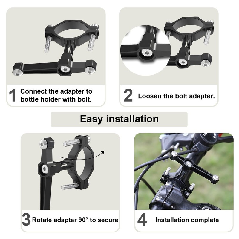 Bicycle Bottle Holder, Double Screw Adapter, Adjustable, Bottle Holder Adapter,
