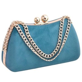 RTGGSEL - Bolso bandolera para mujer, para boda, cóctel, noche, con correa de cadena, bolso de mano, para fiesta, graduación, Azul, Bolso de mano de noche