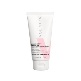 Volition Beauty Getaway Glow Gradual Tan Firming Body Moisturizer with Vegan Collagen + Squalane | Skin Smoothing Cream, Stretchmark Treatment & Sunless Tanning Lotion | Quick Drying Formula