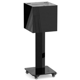 GARVIN Acrylic Donation Box with Stand, Suggestion Box with Slot and Lock, Secure Voting Boxes with Wheels for Fundraising, Charity Events, Schools, Churches & Public Spaces, 13.78"x13.78"x13.78"