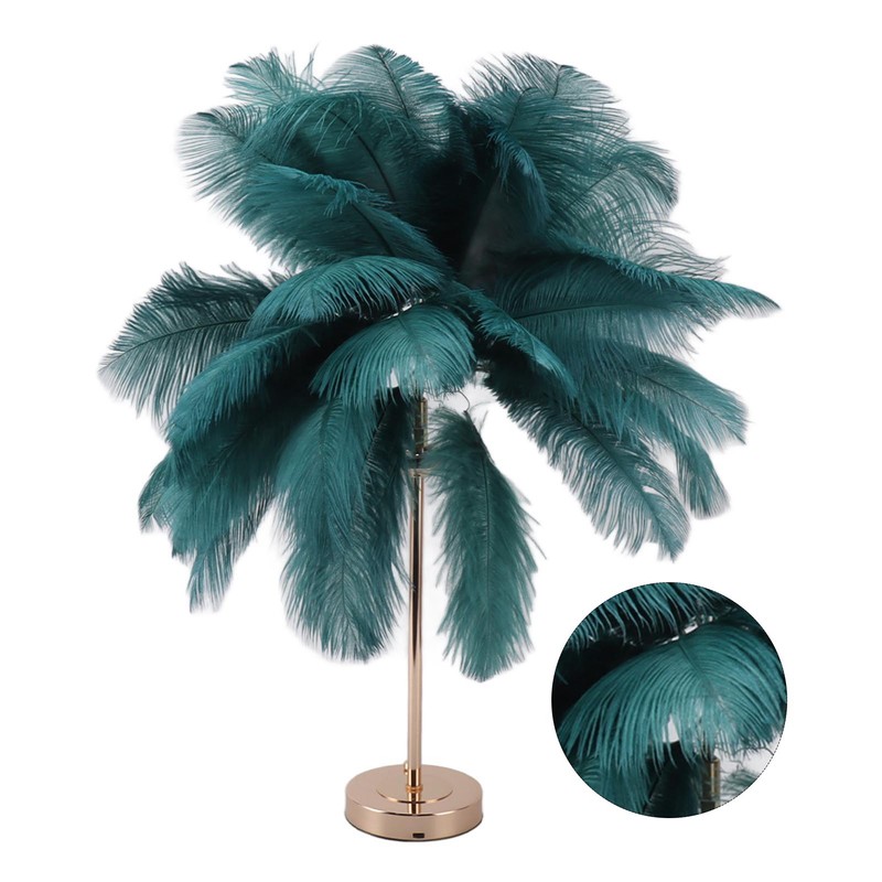 Decorative Table Lamp 30PCS Feathers USB Rechargeable Light Touch Control
