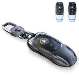 saxsion for Benz Key Fob Cover,Fit A B C E G S R Class SL SLC CLS CLA GLB GLC GLE GLS AMG CLK ML SLK Key Case Shell (Classic Black，for Benz-A)
