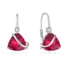 YIFSIY Women Ruby Leverback Earrings 925 Sterling Silver Triangle cut