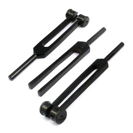 OdontoMed2011 Limited Edition Colorful Set of 3 pcs Aluminum Sensory Tuning Forks C 128 256 512 Purple, Pink and Blue Set Tuning Fork Instruments - Non-Magnetic Aluminum Alloy