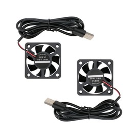Rowiz 2pcs DC 5V Case Fan Ball Bearing 3-Wire with USB Port Cooling Fan 50mm Heatsink for CPU TV Box Router, 50×50×15mm