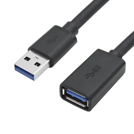 6FT USB 3.0 Extension Cable, USB A Male to Female High Speed Data Transfer Cord, Compatible USB Flash Drive, Hard Drive, Card Reader, Printer, Keyboard, Mouse(Black)